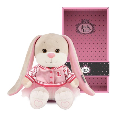 Мягкая игрушка Зайка Лин в розовом бомбере с юбочкой 20 см Jack&Lin JL-03202303-20-1