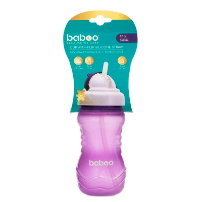 Поильник с трубочкой 360 мл 9месяцев Baboo 8-128 фиолетовый 3