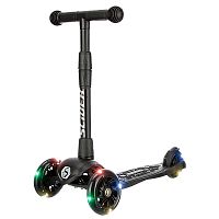 Самокат трехколесный складной светящиеся колеса Slider Stile1BK