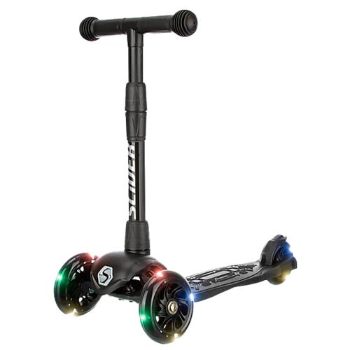 Самокат трехколесный складной светящиеся колеса Slider Stile1BK