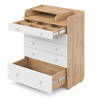 Комод раскладной Maks Атон дуб канзас белый 2