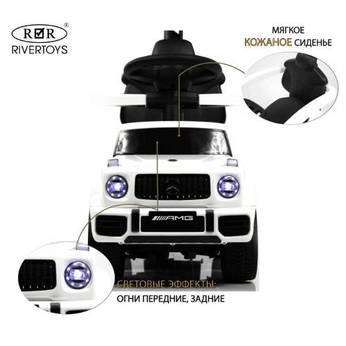 Детский толокар Mercedes-Benz G63 RiverToys Z001ZZ-B белый бриллиант фото 7