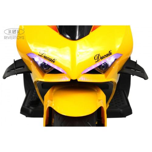 Детский электромотоцикл RiverToys М777БХ жёлтый фото 14