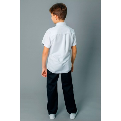 Рубашка школьная с коротким рукавом для мальчика Deloras С71752S белая 3