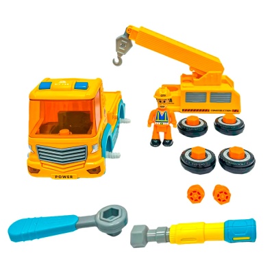 Конструктор Автокран инерционный со светом и звуком Sharktoys 34700002 1