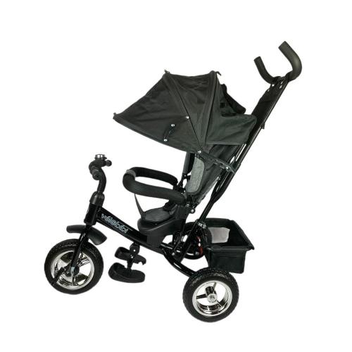 Велосипед трёхколёсный с родительской ручкой Velobibi Сатурн ВЛ-0689 чёрный фото 2