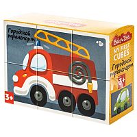 Кубики Городской транспорт 6 штук Baby Toys Десятое королевство 03547