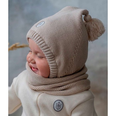 Комплект Шапка Гном утеплённая и снуд Наследникъ НВ-МТ-057-БЖ 2