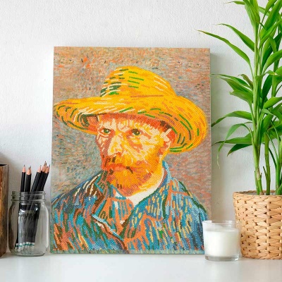 Алмазная мозаика Автопортрет Винсент ван Гог 30х40 см Фрея MET-ALPD-027 3