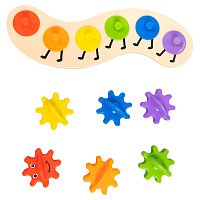 Сортер шестеренки Радужная гусеничка Baby toys Десятое королевство 70005