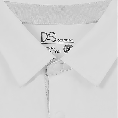 Рубашка школьная с коротким рукавом для мальчика Deloras С71783S светло серая 2