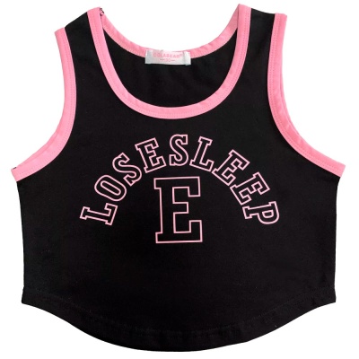 Майка топ для девочки Colabear 687087 черно розовая 1