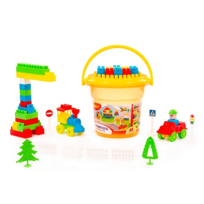 Конструктор для малышей Строитель 68 элементов Полесье 24408 3