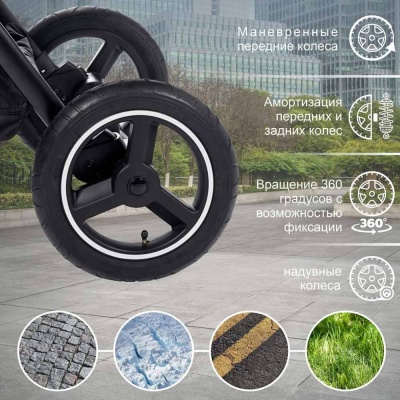 Коляска прогулочная Suburban Compatto Air Silver Black Sweet Baby