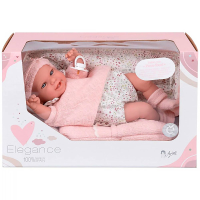 Кукла Elegance Реборн 35 cм с соской и одеялом Arias Т24471