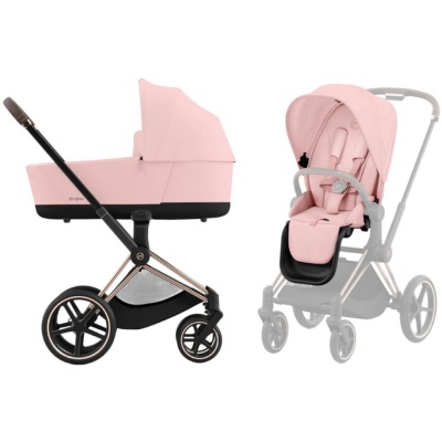 Коляска 2 в 1 Cybex Priam IV Rosegold Peach Pink 02