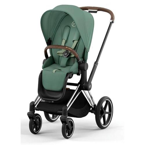 Коляска 2 в 1 Cybex Priam IV Chrome Brown Leaf Green фото 4
