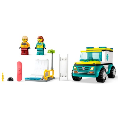 Конструктор Lego City 60403 Скорая помощь и Сноубордист 3
