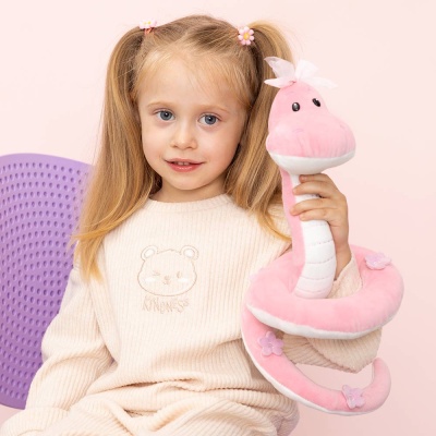 Мягкая игрушка Змейка Дафна розовая 24 см Maxi Toys MT-MRT012441-24