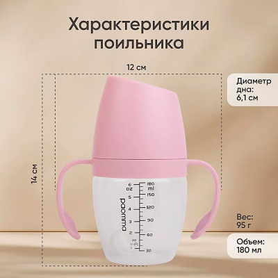 Поильник непроливайка с носиком Paomma PBH114