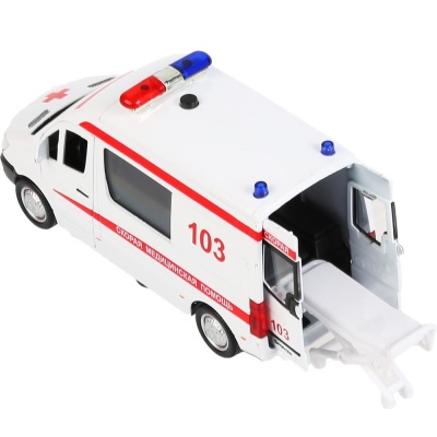 Металлическая модель Mercedes-Benz Sprinter Скорая Технопарк SPRINTERVAN-14SLAMB-WH 03
