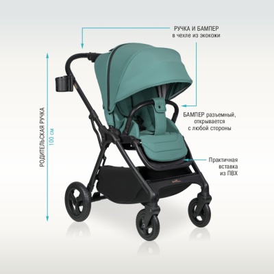 Детская прогулочная коляска Aimile Aster AS-002 Green 05 Детская прогулочная коляска Aimile Aster AS-002 Green 05