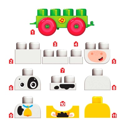 Конструктор для малышей Talky Blocks кнопочка Коровка Азбукварик 2
