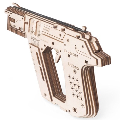 Конструктор 3D деревянный Бластер 63 детали Lemmo 0193