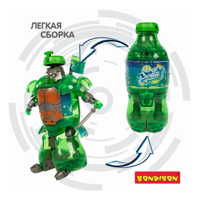 Трансформер 2 в 1 Bondibot бутылка-робот Самурай Bondibon ВВ6540 2