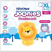 Подгузники-трусики Premium Soft размер ХL 38 шт Joonies 953216