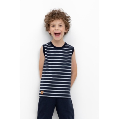 Майка Полоски Crockid КР 302382 индиго 02