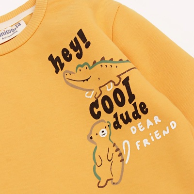 Комплект утеплённый для мальчика Miniworld 18451 горчичный 2