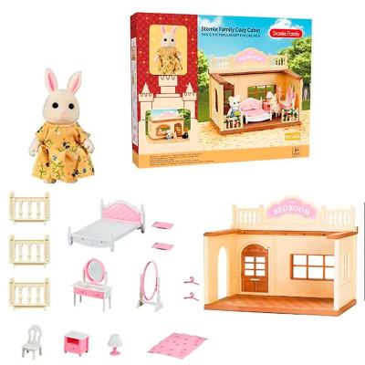 Игрушечный домик Спальня с фигуркой кролика Наша игрушка A03 3