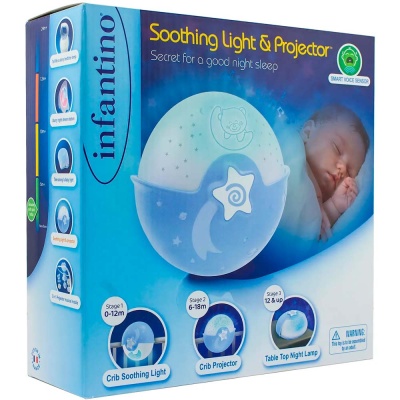 Ночник проектор музыкальный для детей Infantino 4627 голубой 4