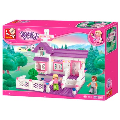 Конструктор блочный Розовая мечта Домик принцесс Sluban M38-B0156