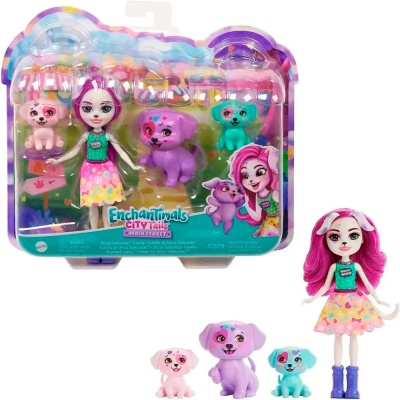 Кукла Enchantimals Семья Десса Долматинец с питомцами 15 см Mattel HKN14