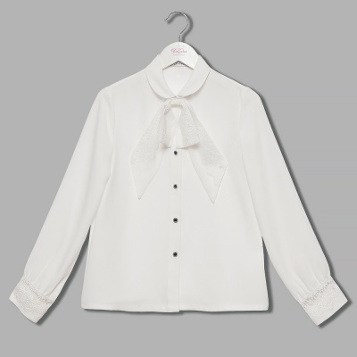 Блузка школьная для девочки Deloras C64275 молочная 2