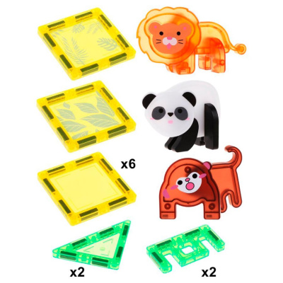 Магнитный конструктор Дикие животные 15 деталей On time 45189 3