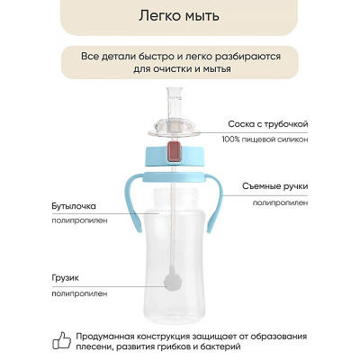 Поильник непроливайка с трубочкой Paomma 17 PDB107 3