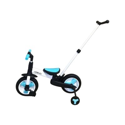 Велосипед-беговел с родительской ручкой Velobibi Орион ВЛ-2644 бело-голубой 02