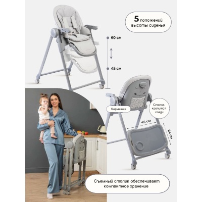 Стульчик для кормления Peppy Sommelier 2.0 Grey 04