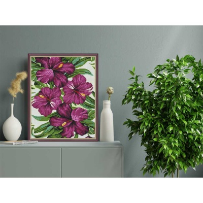 Алмазная мозаика Тропические цветы 40 x 50 см Molly KM1043