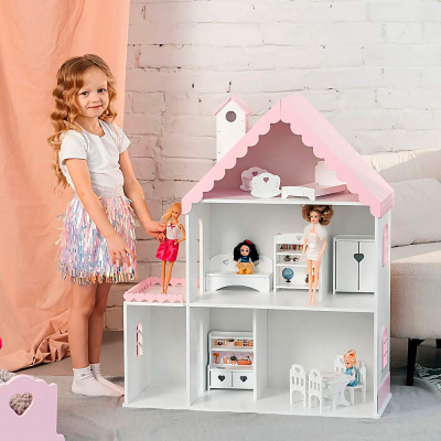 Домик для кукол Снежана Pema kids бело-розовый 5