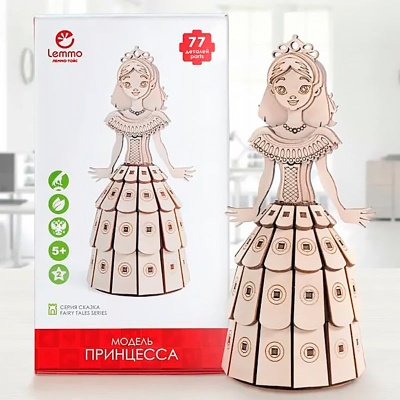 Конструктор деревянный Принцесса 77 деталей Lemmo СК-1 4