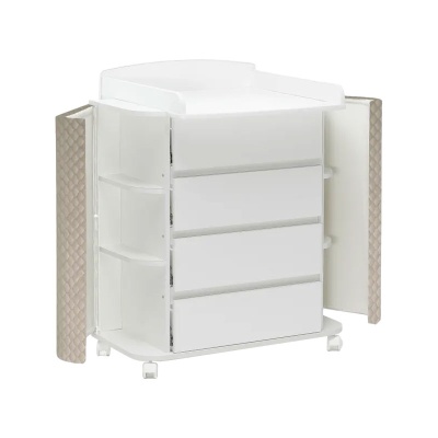 Комод пеленальный Милана Фаворит Островок Уюта ОУ56К/Б капучино(велюр)/белый 02