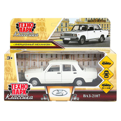 Игрушка машинка металлическая ваз-2107 Жигули Технопарк 2107-12-WH 5