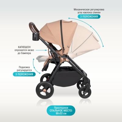 Детская прогулочная коляска Aimile Aster AS-001 Beige 04 Детская прогулочная коляска Aimile Aster AS-001 Beige 04
