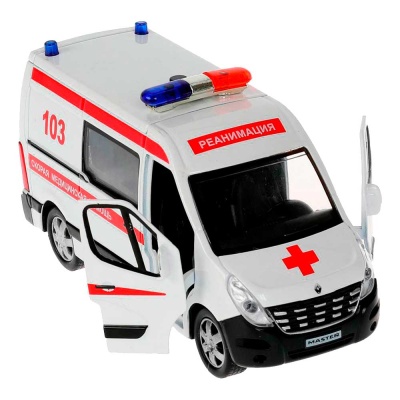 Машинка металлическая Renault Master Скорая Технопарк MASTER-14SLAMB-STRWH 2