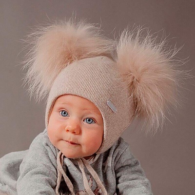 Шапка с 2 помпонами на завязках Наследникъ НВ5005-СБ 5