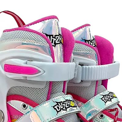 Ролики раздвижные размер 38-41 со светом Dvizhok 141V-672-6 розово белые 4